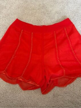 Ark & Co Red Scallop-Hem Pull-On Skort